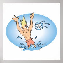 lustiger waterpolo Typ-Cartoon Plakatdruck