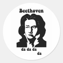 Lustiges Beethoven Runder Aufkleber