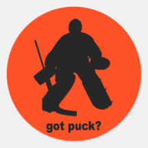 Lustiges erhaltenes Kobold-Hockey Runder Aufkleber