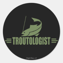 Lustiges Forelle-Fischen Runder Sticker