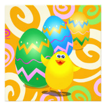 Lustiges Küken Ostern, Einladung