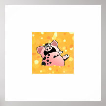 Lustiges lustiges Cartoon-Schwein des Schwein-| Plakat