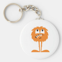 lustiges orange Pelzmonster Schlüsselband