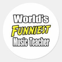 Lustigster die Musik-Lehrer der Welt Runder Aufkleber