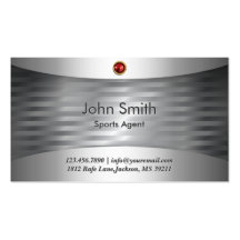 Luxury Steel Sports Agent Business Card