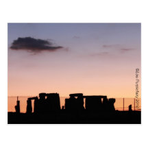 Mabon Stonehenge Sonnenuntergang 2010 Postkarte