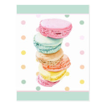 Macarons punktiert Postkarte