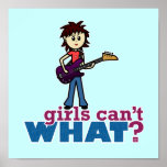 Mädchen-Bass-Gitarrist Posterdrucke