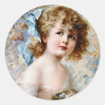 Mädchen, das Nest hält Stickers