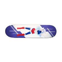 Mädchen Frankreichs Manga kleidete in der Flagge a Individuelles Skateboard