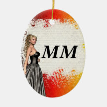 Mädchen in einem Kleid des silbernen Graus Weihnachtsbaum Ornament