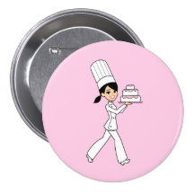 Mädchen-Kochs-Druck Button