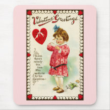 Mädchen mit defektes HerzVintagem Valentine Mauspads