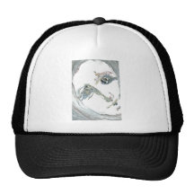Mädchen mit dem langen Haar, Öl-Porträt Baseballmütze