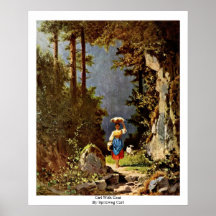 Mädchen mit Ziege durch Spitzweg Karl Posterdrucke