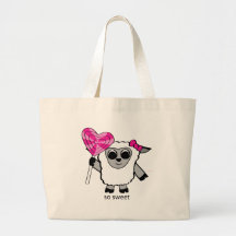 Mädchen-Schafe mit Herz-Lutscher Tasche