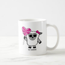 Mädchen-Schafe mit Herz-Lutscher Tee Tasse