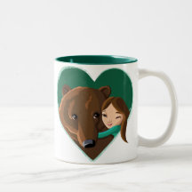 Mädchen und Bär Kaffee Haferl