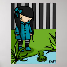 Mädchen-und Frosch-Plakat
