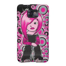 Mädchen-vektorkunst rosa Haar Punkemo Tweens jugen Samsung Galaxy SII Case