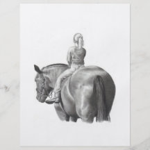 MÄDCHEN ZU PFERD: BLEISTIFT-KUNST: REALISMUS FLYER