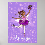 Mädchenstern"Namen" Plakat der Ballerina lila dunk