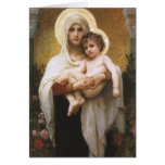 Madonna der Rosen, Bouguereau Vintage viktorianisc Grußkarte