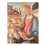 Madonna und zwei Engel durch Botticelli Postkarte