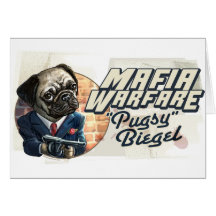 Mafia-Kriegsführung Pugsy Beigel durch Mudge Studi Grußkarte