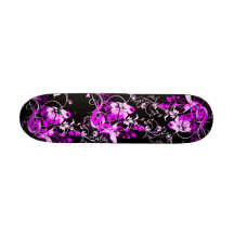Magentarotes Blumen Individuelles Skateboard