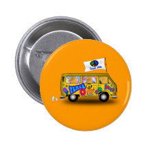 Magischer Hippie Van Buttons