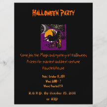 Magischer Raben-Halloween-Party-Flyer