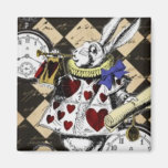 Magnet-es-weiß Kaninchen durch Spiegel-Märchen Kühlschrankmagnete
