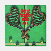 MAGNET ~ Tennis fängt mit Liebe an! Sport-Spieler Magnete