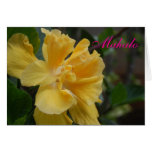 Mahalo gelbe Hibiskuskarte kundengerecht