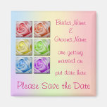 Makroregenbogen-Rosen, die Save the Date Magneten 