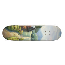 Malerei des Bauernhof-Land-Schotterwegs im Spätsom Individuelles Deck