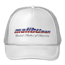 Malibu-Mann am 4. Juli USA roter weißer und blauer Baseball Caps