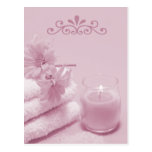 Malvenfarbene Wellness-Center-Postkarte