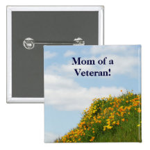 Mamma eines Veterans! Knöpfe blauer Himmel-Mohnblu Anstecknadel