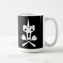 Mamma-Gehirn Einhornschädel mit spork gekreuzten K Tasse