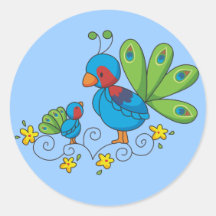 Mamma-und Baby-Pfau Sticker