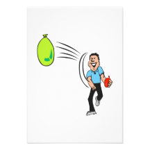 Man Throwing a Water Balloon Personalized Announcements