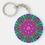 Mandala und Monogramm dekoratives Keychain Schlüsselanhänger