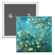Mandelbaum-Vintage feine Kunst Van Gogh blühende Anstecknadelbutton