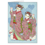 Maneki Neko Kawaii Maiko Tanzen-Katzen-Kimono-Kart