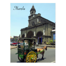 Manila-Kathedralenwagen Postkarte