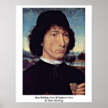 Mann, der Münze des Kaisers Nero durch Hans Memlin Plakat