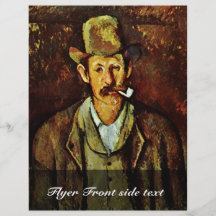 Mann mit Rohr durch Paul Cézanne (beste Qualität) Vollfarbige Flyer