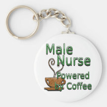 Männliche Krankenschwester angetrieben durch Kaffe Schlüsselanhänger